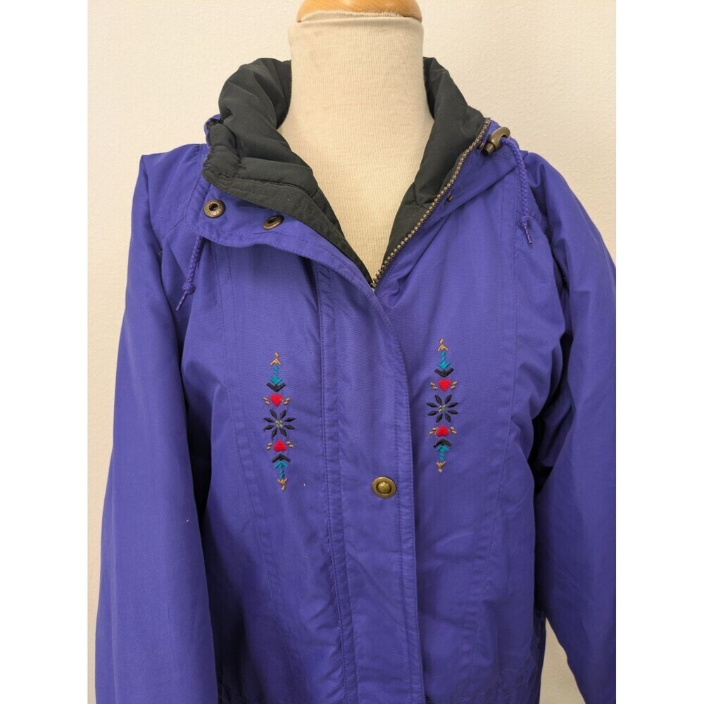 Vintage Fera Skiwear Jacket Blue Purple Women's S/M Ski Retro 90s Hearts - Picture 4 of 15